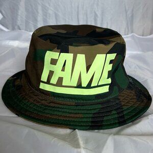 Hall of Fame Adult One Size Green Camo "FAME" Bucket Hat